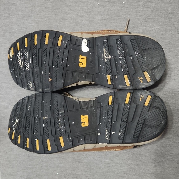 CATERPILLAR Men's Brown Leather Composite Toe Work Shoes Sneakers Low-Top Boots - Picture 13 of 17